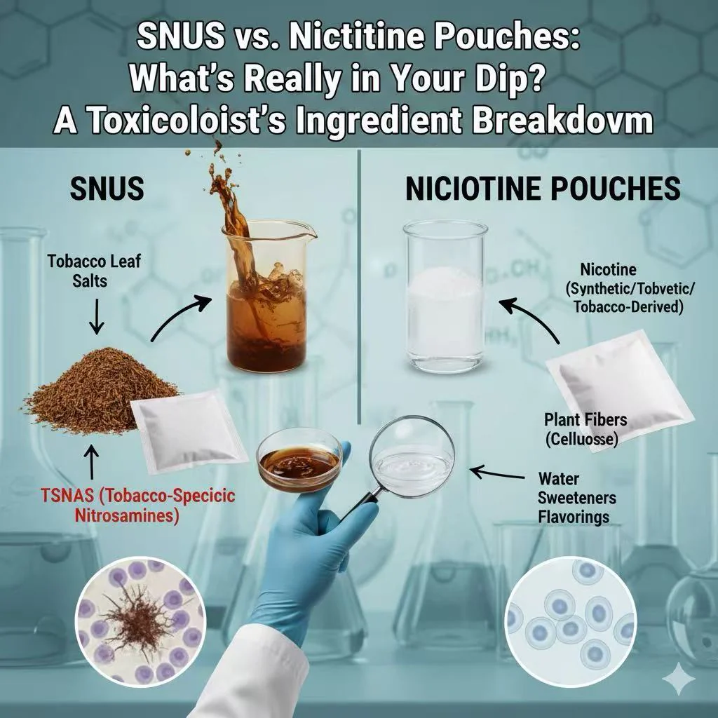 ingredients in nicotine pouches vs snus